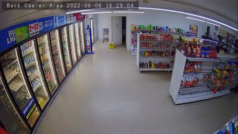 Surveillance captures moment truck crashes into C&T Grocery & Deli