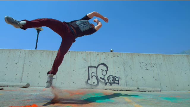Extreme back somersault and air roll