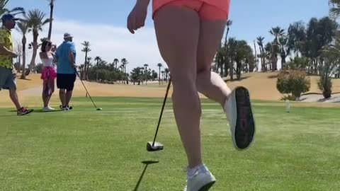 Playing golf with girls