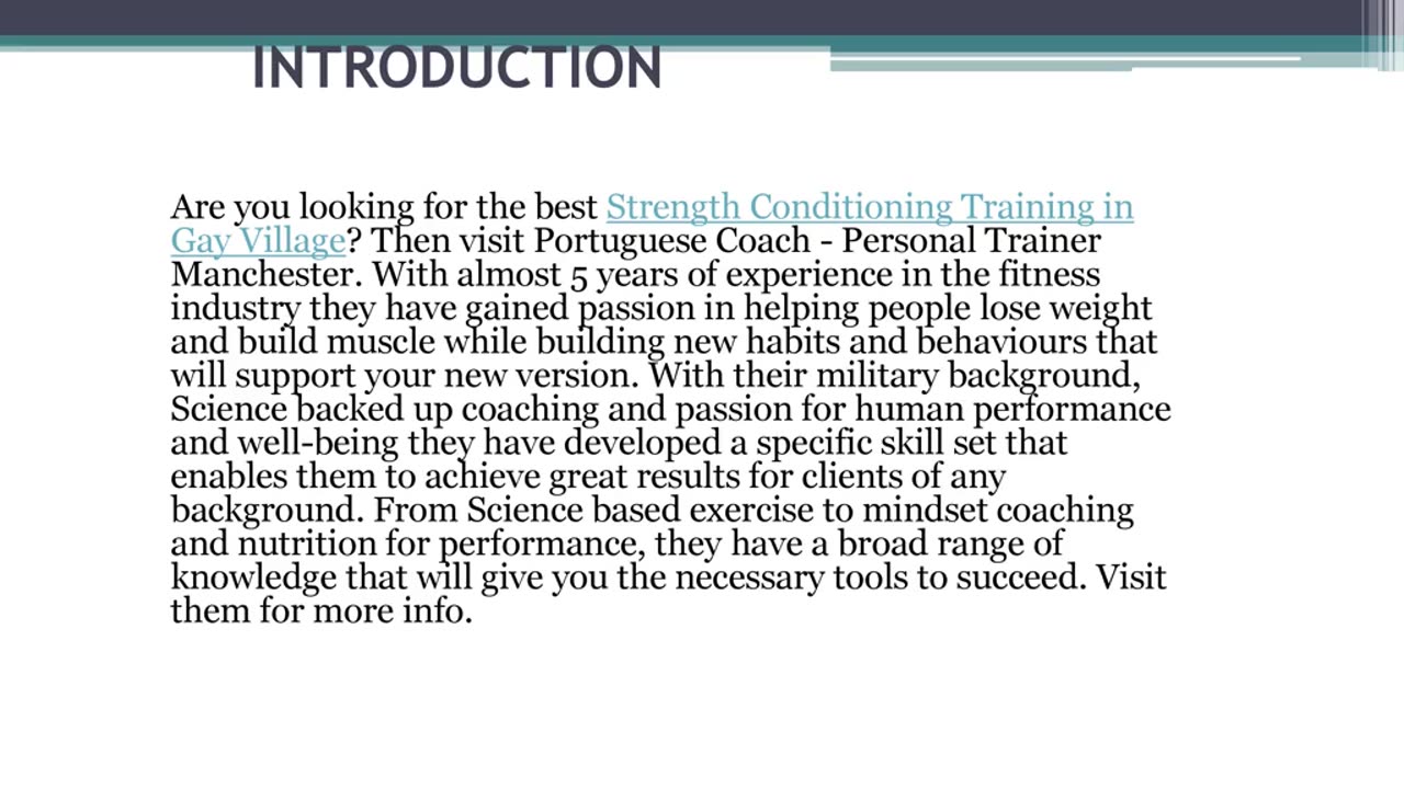 Best Strength Conditioning Training in Gay Village