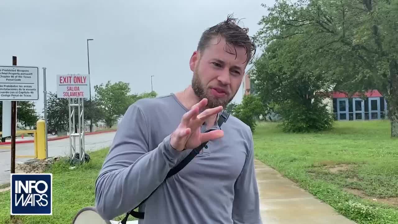 Owen Shroyer Reads Vaccine Ingredients Over Bullhorn At Mass Vaccination Center