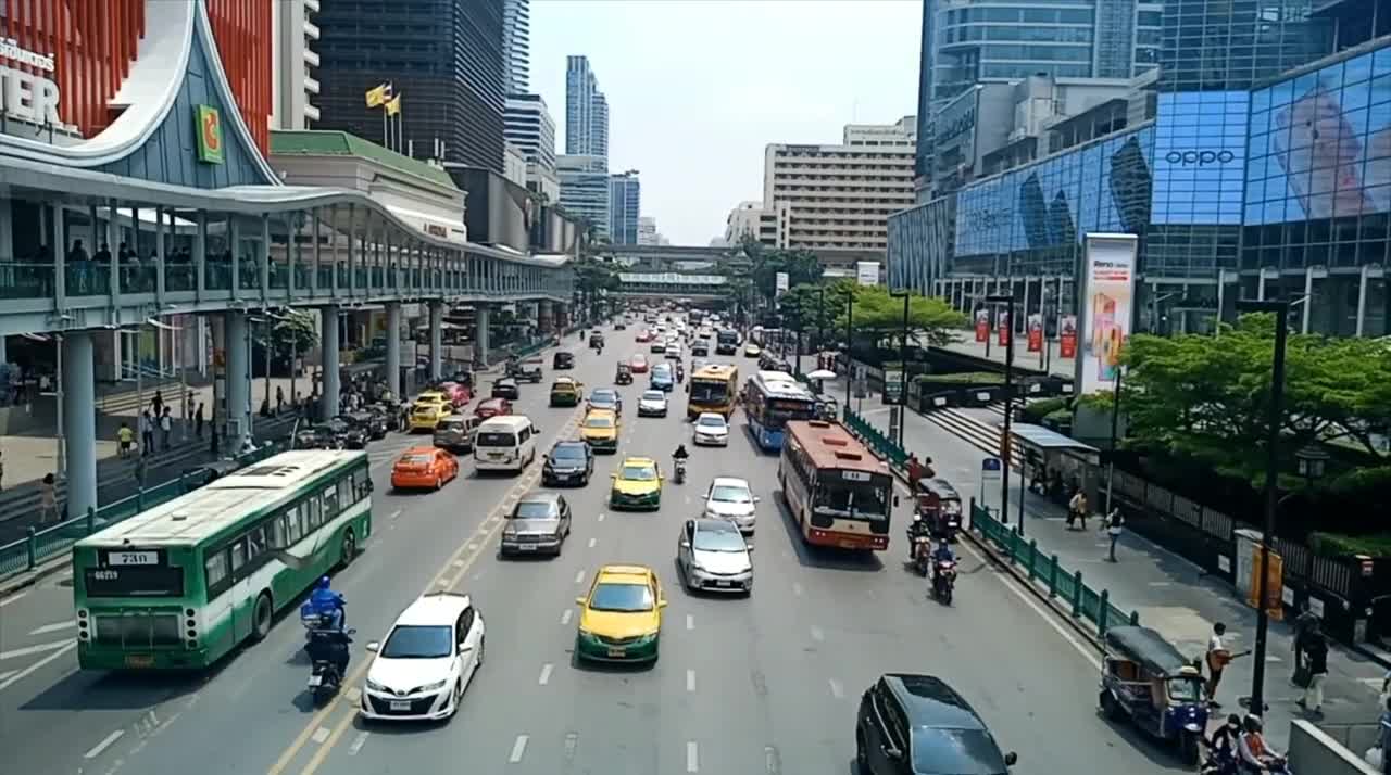 Bangkok Driving in Thailand Traffic In Central Bangkok City Thailand