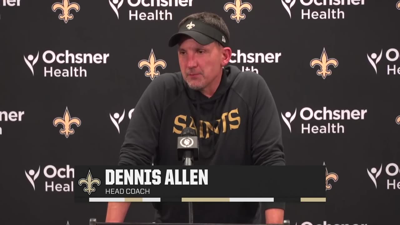 Dennis Allen explains why the Saints are starting rookie quarterback Spencer Rattler