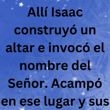 "Isaac edifica un altar en Beerseba y allí invoca el nombre del Señor"Genesis 26:25