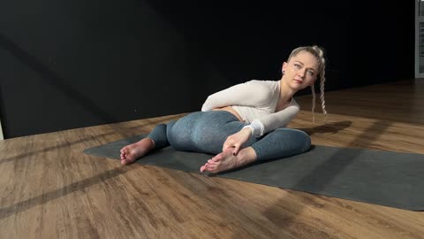 Sensual woman doing exercises at her home