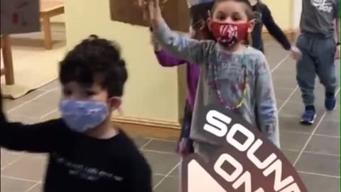 REPULSIVE! Kindergartners chanting BLM marching with SIGNS?