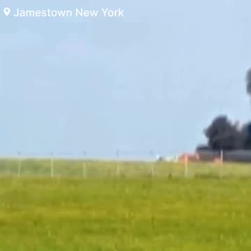 Multiple emergency teams are currently at the site of a plane crash on an airport runway in NY