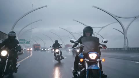 Silent Bikers Face Highway