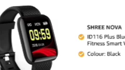 SHREE NOVA ID116 Plus Bluetooth Fitness Smart Watch for Men Women and Kids Activity Tracker (Black)