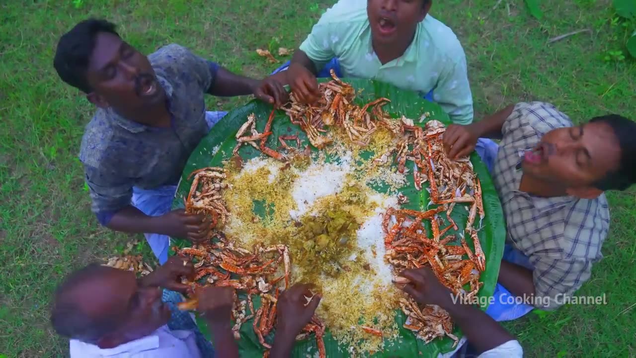 1000 BIG SIZE CRABS | Big Blue Crab Fry Recipe Cooking in Village | Seafood Recipe | Crab Recipe