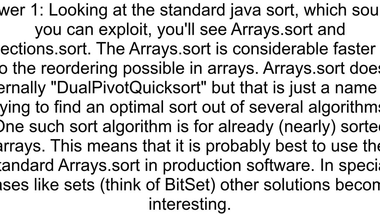 In Search of best sorting algorithm for continues numbers