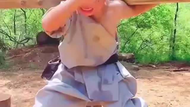 Chinese shaolin monk's kungfu show