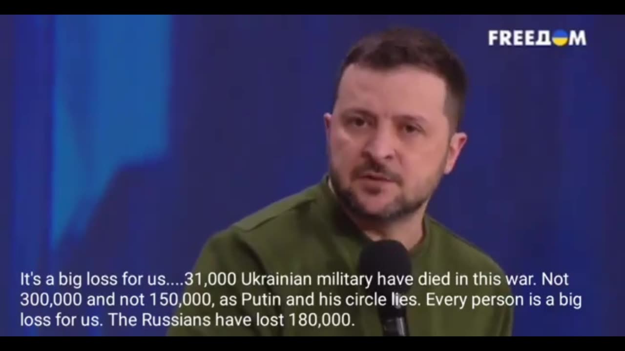 Zelensky Took Another Snort of Coke and Decided Only 31,000 Ukrainian Military Have Perished in the War