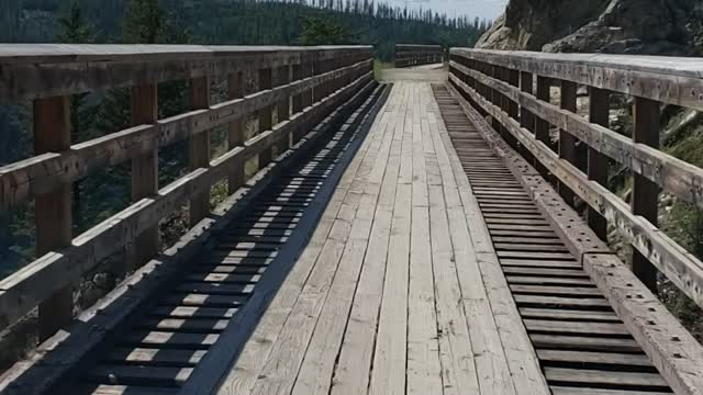 Trestle Bridge in between Mountains