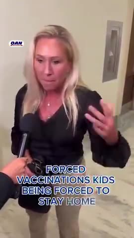 Marjorie Taylor Greene after a hearing in which Dr. Anthony Fauci testified about the C19 response