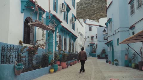 When a man walking in street