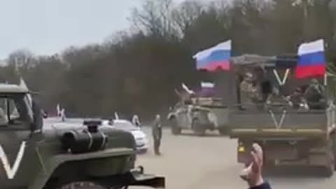 Ukraine. Civilians are meeting Russian army