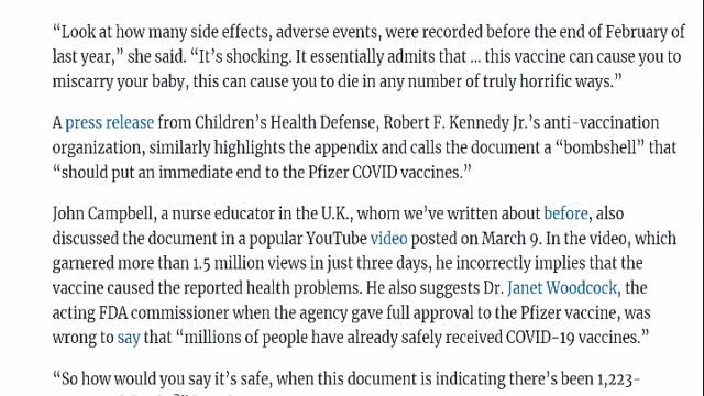 Mainstream media wants you to not do research on pfizer
