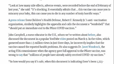 Mainstream media wants you to not do research on pfizer