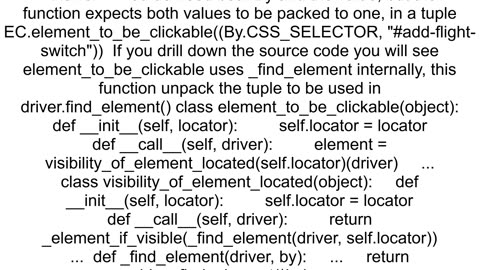 How to resolve TypeError element_to_be_clickable takes 1 positional argument