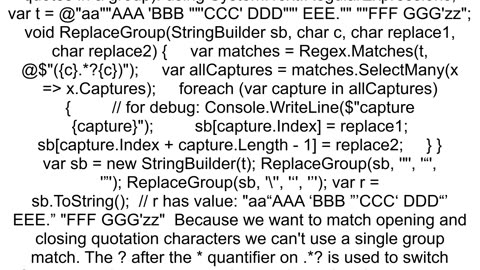 Use regex in C to replace single and double quotation marks with smart quotation marks