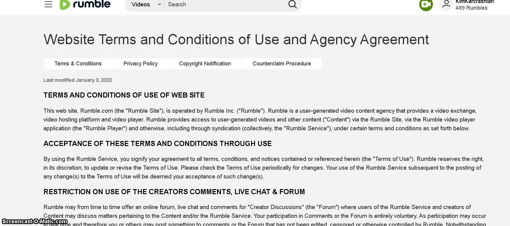 Rumble are not protecting Video makers