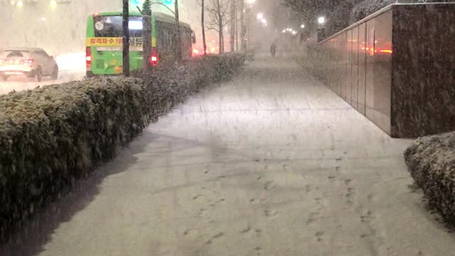 Heavy snow on street