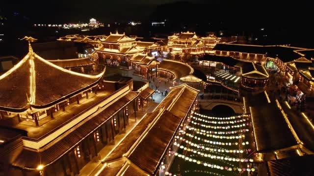 Night view of the ancient city of Guizhou