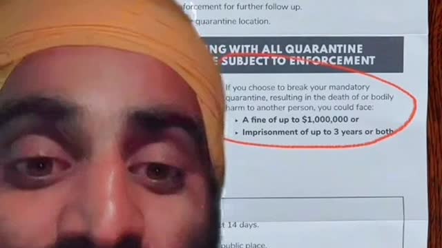 CANADA: Break Quarentine While Traveling - If Death Or Bodily Harm To Another Person Is Caused. You Could Face 1,000,0000 $ Fine Or 3 Years In Prison