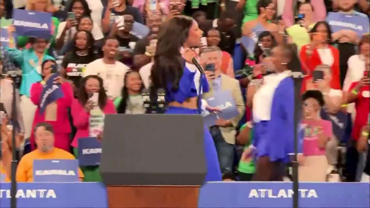 Thee Stallion performs ahead of VP Harris campaign speech at Georgia State University in Atlanta