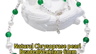 GN-20241223-01 Natural Chrysoprase pearl Beaded Necklace 6mm Chrysoprase Smooth Rondelle Beads