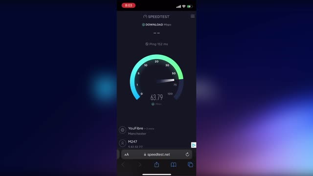 Checking browsing speed using SOLAR dVPN