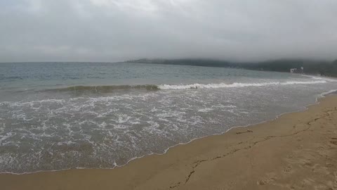 Cloudy weather, sandy beaches.