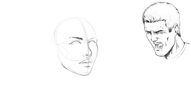 Draw The Outline Of The Character's Facial Features