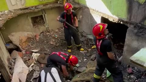 Rescuers in the Apartment building of Mykolaiv