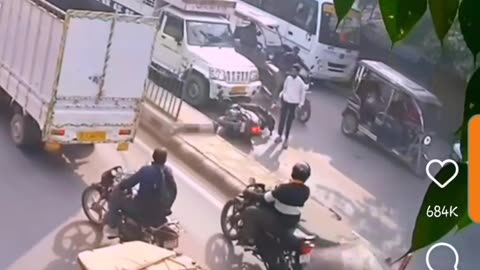 MIRACULOUS ESCAPE: Rushing Motorcycle Crashes into Van!