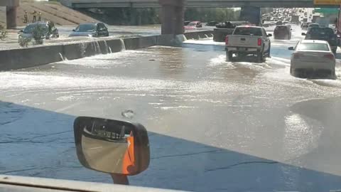 Broken Water Main Causes Highway Havoc