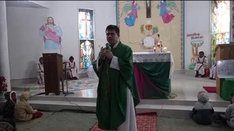 Holy Mass in Chandpukur Mission, Bengali presided by Fr Belisario Ciro Montoya