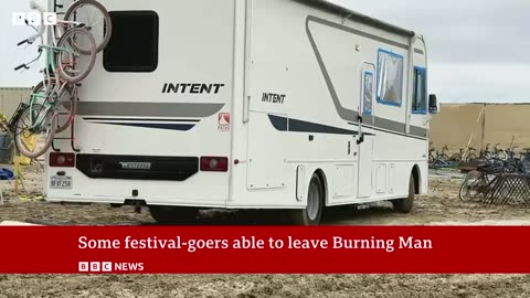 Burning Man: Festival revellers remain stranded after torrential rains - BBC News