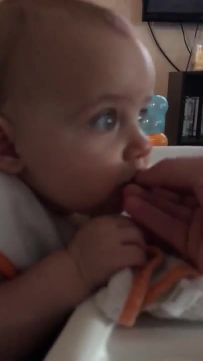 Babys first chocolate.