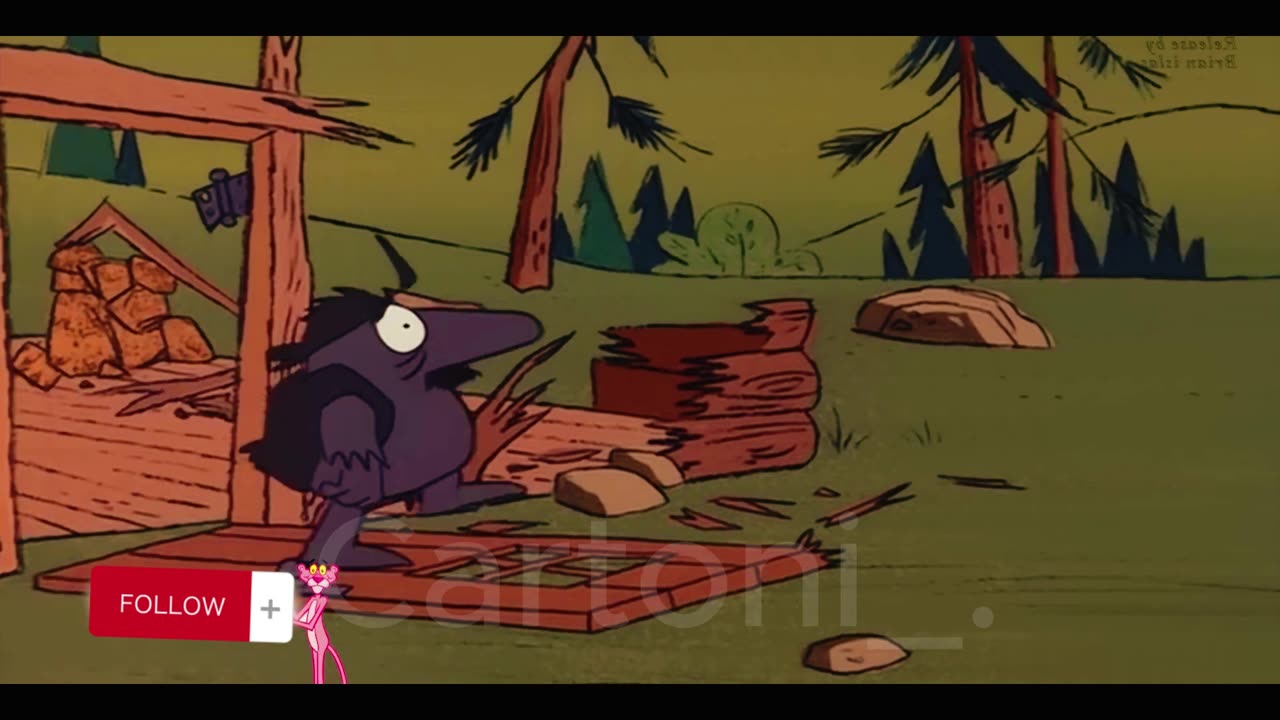 pink panther cartoon funny video...winter season and very hungry