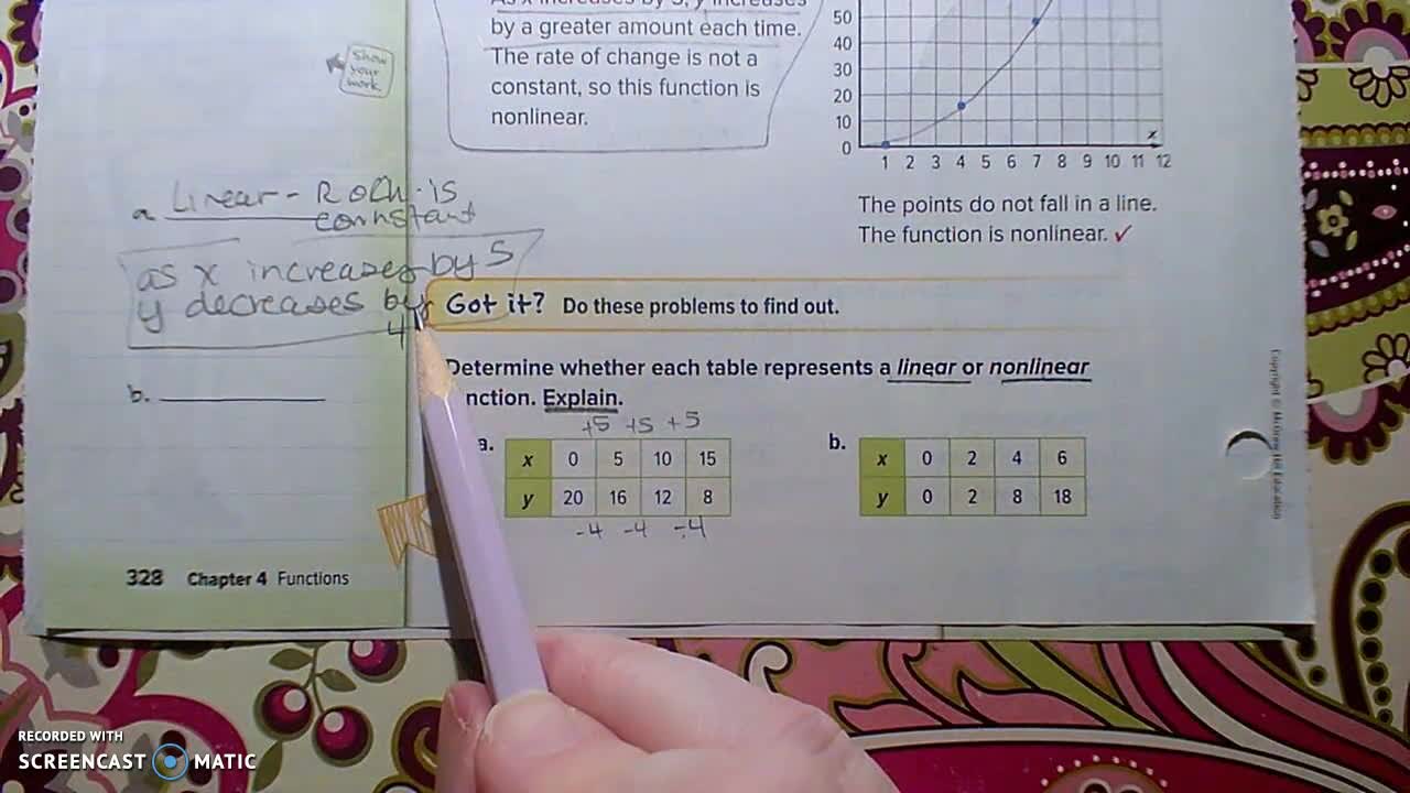 Gr 8 - Ch 4 - Lesson 7 - Linear and Nonlinear Functions