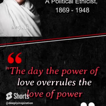"THE DAY THE POWER OF...!!!" By Mahatma Gandhi | #shorts #quotes #viral