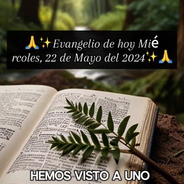 🙏✨Evangelio de hoy Miércoles, 22 de Mayo del 2024✨🙏