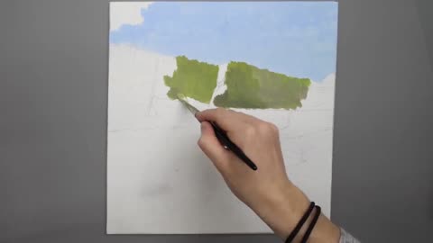 Color The Sky And Trees In The Painting