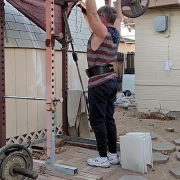 65 yrs old- MILITARY Press 146x4r 🎥 THURSDAY NOV 60 2nd total bodyweight pullups today