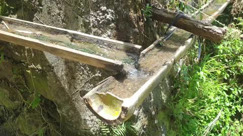 traditional waterways using bamboo pipes