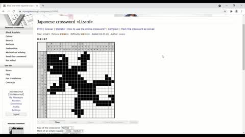 Noonograms - Lizard