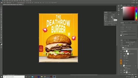 SPEED ART Instagram Burger Ad Design using Photoshop CC 2021
