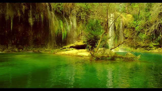 Indian Flute with Soft Waterfall - Relaxation, Meditation, Yoga, and Zen ambiance